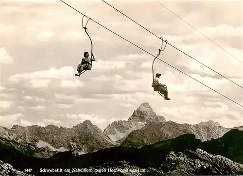 AK / Ansichtskarte  Sessellift_Chairlift_Telesiege Nebelhorn Hochvogel 