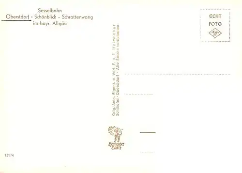 AK / Ansichtskarte 73958459 Sessellift_Chairlift_Telesiege Oberstdorf Schoenblick Allgaeu