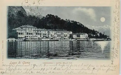 AK / Ansichtskarte  Cadenabbia_Lago_di_Como_IT Hotel Belle Vue im Mondschein