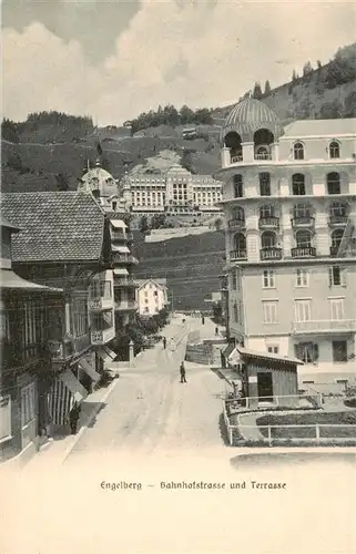 AK / Ansichtskarte  Engelberg__OW Bahnhofstrasse und Terrasse
