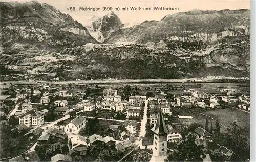 AK / Ansichtskarte  Meiringen_BE Panorama Blick gegen Well- und Wetterhorn Berner Alpen