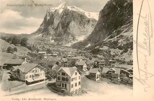 AK / Ansichtskarte  Grindelwald_BE Panorama Blick gegen Wetterhorn Berner Alpen