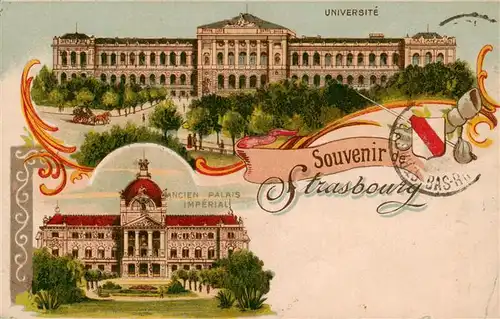 AK / Ansichtskarte  Strasbourg__Strassburg_67_Bas-Rhin Université ancien Palais Impérial Litho