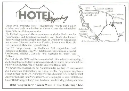 AK / Ansichtskarte 73958583 Schlepzig Schlepziger Kahnkorso Hotel Mueggenburg