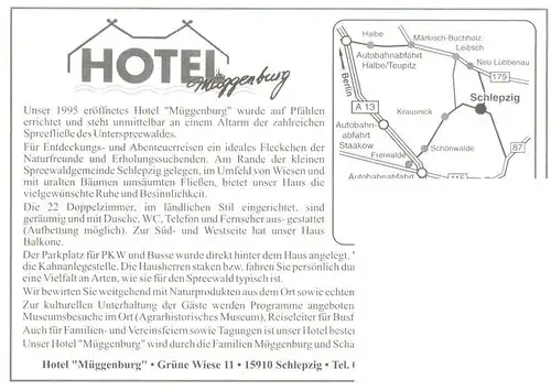 AK / Ansichtskarte  Schlepzig Schlepziger Kahnkorso Hotel Mueggenburg