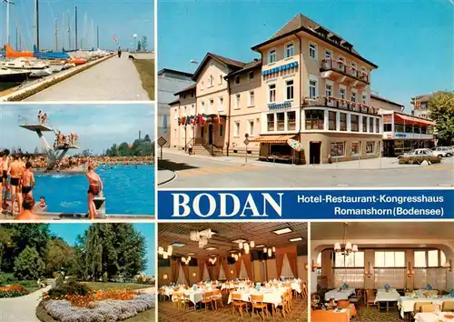 AK / Ansichtskarte  Romanshorn_TG Hotel Restaurant Kongress Bodan Promenade Schwimmbad Park Speisesaal