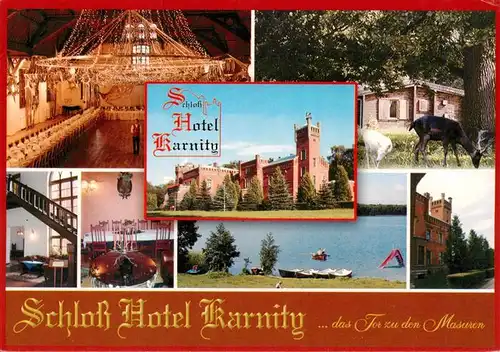 AK / Ansichtskarte 73958654 Milomlyn_Liebemuehl Schloss Hotel Karnity Teilansichten Seepartie