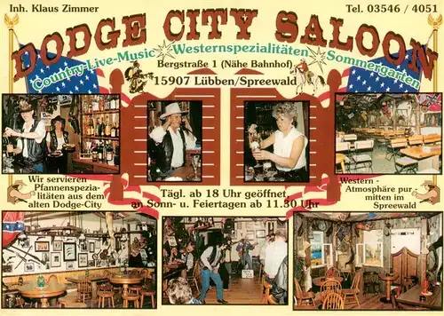 AK / Ansichtskarte  Luebben_Spreewald Dodge City Saloon Gastraeume Tanzflaeche Teilansichten