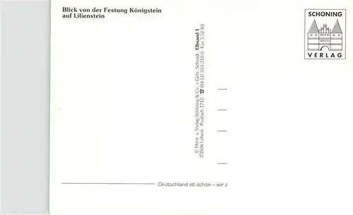 AK / Ansichtskarte  Koenigstein_Saechsische_Schweiz Blick von der Festung Koenigstein auf Lilienstein