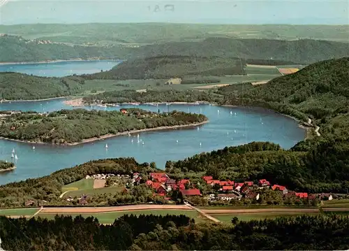 AK / Ansichtskarte 73958685 Bringhausen_Edertal Fliegeraufnahme mit Edersee