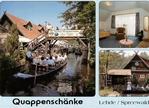 AK / Ansichtskarte  Lehde_Luebbenau_Spreewald Quappenschaenke Gastzimmer Spreewald Kahnpartie