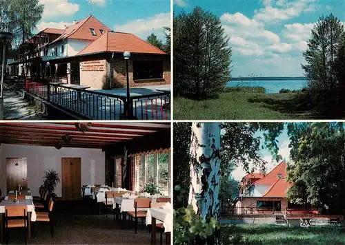 AK / Ansichtskarte 73958732 Joachimsthal_Brandenburg Hotel am Grimnitzsee Gastraum Seepartie Park
