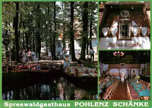 AK / Ansichtskarte 73958733 Burg_Kauper Spreewaldgasthaus Pohlenz Schaenke Gastraum Seepartie