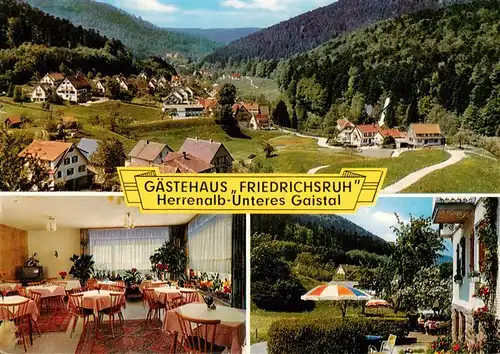 AK / Ansichtskarte 73958741 Herrenalb_BAD_HERRENALB Panorama Gaestehaus Friedrichsruh Gaststube Terrasse