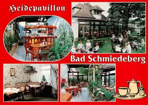 AK / Ansichtskarte  Bad_Schmiedeberg Cafe Heidepavillon Gastraeume Park