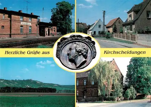 AK / Ansichtskarte 73958763 Kirchscheidungen Bahnhof Dorfansicht Bernhardt Thiersch Fliegerhorst Laucha Dorfansicht