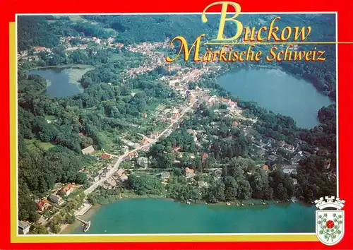 AK / Ansichtskarte 73958769 Buckow_Maerkische_Schweiz Fliegeraufnahme mit Scharmuetzelsee Griepensee und Buckowsee