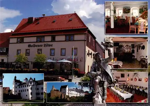 AK / Ansichtskarte  Lauenstein_Erzgebirge_Geising_Sachsen Goldener Loewe Stadtcafe Gastraeume Schloss