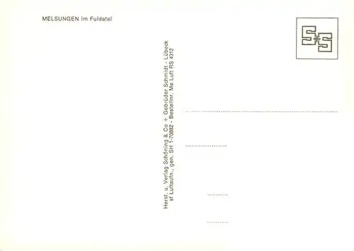 AK / Ansichtskarte  Melsungen_Fulda Fliegeraufnahme