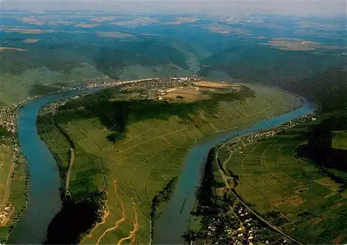 AK / Ansichtskarte 73958899 Zell_Mosel_Rheinland-Pfalz Die Moselschleife mit Marienburg Fliegeraufnahme