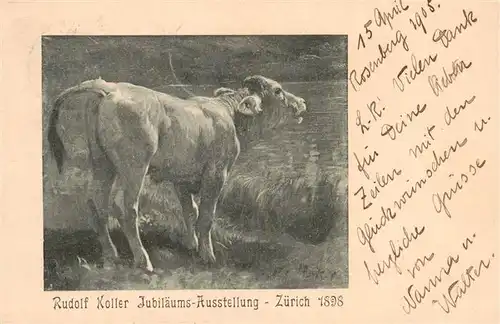 AK / Ansichtskarte  Koller_Rudolf_Kuenstlerkarte Zuerich Jubilaeums-Ausstellung Kalb