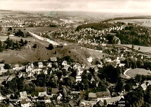 AK / Ansichtskarte  Herrlingen Panorama Blick ins Blautal