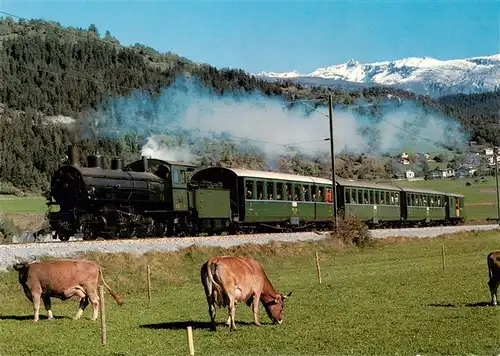 AK / Ansichtskarte 73959021 Eisenbahn_Railway_Chemin_de_Fer Dampfzug Rhaetischen Bahn RhB Dampflokomotive G 4/5 Nr. 108