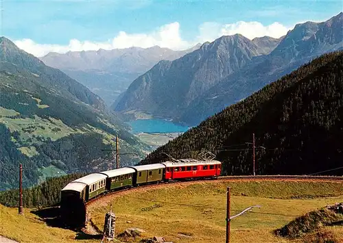 AK / Ansichtskarte 73959025 Eisenbahn_Railway_Chemin_de_Fer Rhaetische Bahn Alp-Gruem Puschlav Veltlin