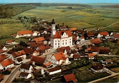 AK / Ansichtskarte  Bad_Schussenried Fliegeraufnahme mit Wallfahrtskirche Steinhausen