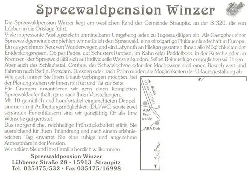 AK / Ansichtskarte  Straupitz Spreewaldpension Winzer