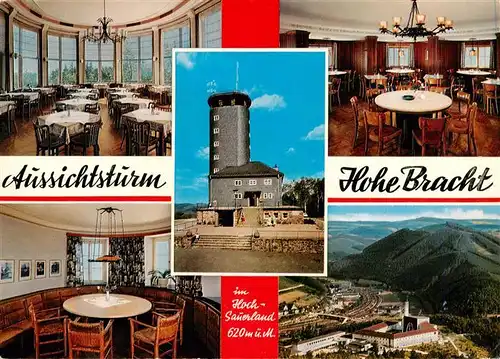 AK / Ansichtskarte  Hohe_Bracht_Lennestadt Aussichtsturm Hohe Bracht Gastraeume Fliegeraufnahme