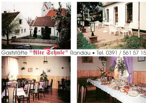 AK / Ansichtskarte  Randau-Calenberge Gaststaette Alte Schule Terrasse Gastraeume