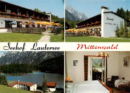 AK / Ansichtskarte  MITTENWALD_Bayern Seehof Lautersee Gasthaus Cafe Terrasse Gaststube Seepartie