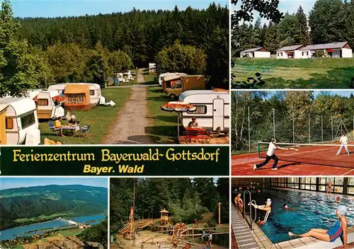 AK / Ansichtskarte  Gottsdorf_Niederbayern Ferienzentrum Bayerwald Bungalows Tennisplatz Hallenbad Spielplatz Panorama