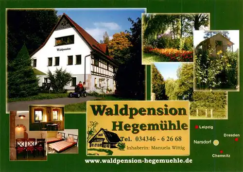 AK / Ansichtskarte  Narsdorf Waldpension Hegemuehle Gaststube Zimmer Park