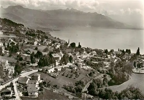 AK / Ansichtskarte  Chexbres_VD Panorama Lac Léman et les Alpes vue aérienne