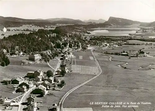 AK / Ansichtskarte  Le_Sentier_VD Vue panoramique Collège et la Dent de Vaution Vallée de Joux vue aérienne