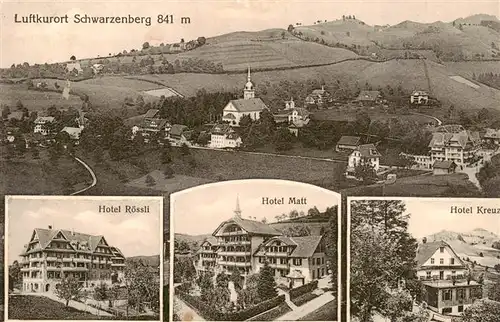 AK / Ansichtskarte  Schwarzenberg_LU Ortsansicht mit Kirche Hotels