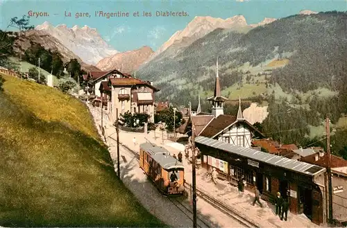 AK / Ansichtskarte  Gryon_VD La gare l'Argentine et les Diablerets
