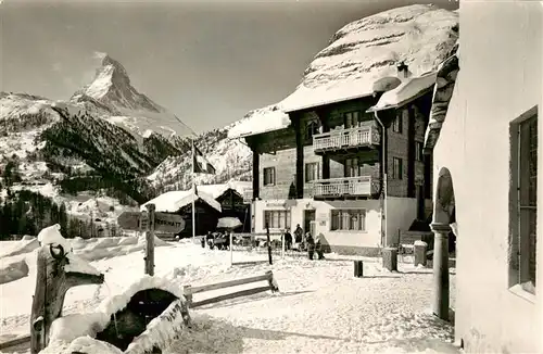 AK / Ansichtskarte  Winkelmatten_Zermatt_VS Winkelmatten Restaurant Sonnenblick Blick zum Matterhorn Winterlandschaft