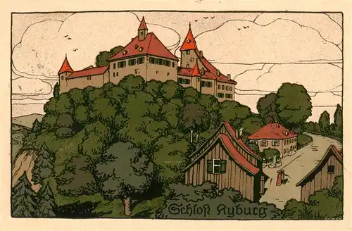 AK / Ansichtskarte  Kyburg_ZH Schloss Kuenstlerkarte Steinzeichnung