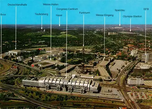 AK / Ansichtskarte 73959313 BERLIN Stadtansicht mit Messehallen und Congress Centrum