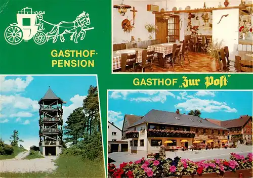 AK / Ansichtskarte  Hohenmirsberg_Pottenstein Gasthof Zur Post Gastraum Aussichtsturm