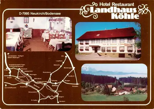 AK / Ansichtskarte 73959362 Neukirch_Tettnang Hotel Restaurant Landhaus Koehle Gastraum Panorama