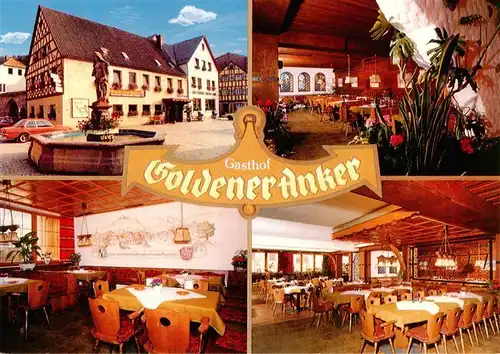 AK / Ansichtskarte 73959367 Kasendorf_Oberfranken Hotel Pension Goldener Anker Gastraeume Brunnen