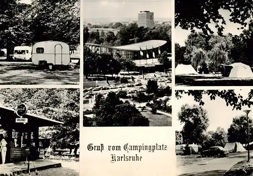 AK / Ansichtskarte  KARLSRUHE_Baden Campingplatz Restaurant Teilansichten