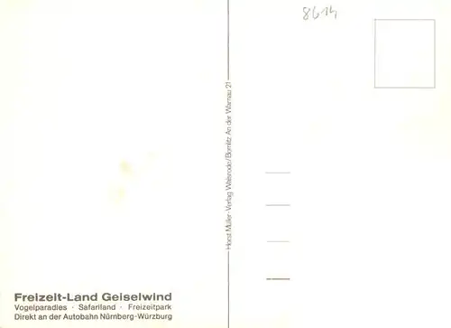 AK / Ansichtskarte 73959391 Geiselwind Freizeit Land Geiselwind Vogelparadies Safariland Freizeitpark