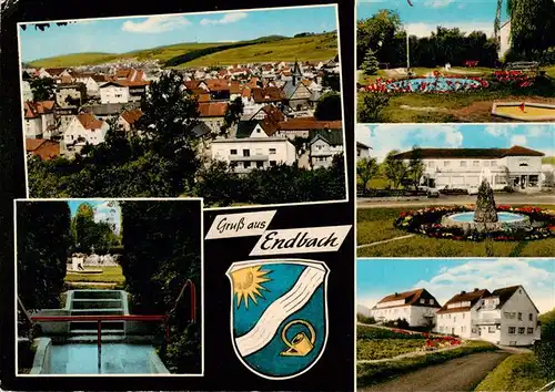 AK / Ansichtskarte  Endbach_Bad_Endbach Panorama Park Brunnen Gasthaeuser