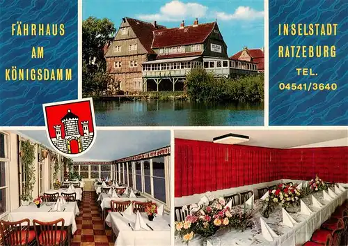 AK / Ansichtskarte  Ratzeburg Hotel Restaurant Faehrhaus am Koenigsdamm Gastraeume