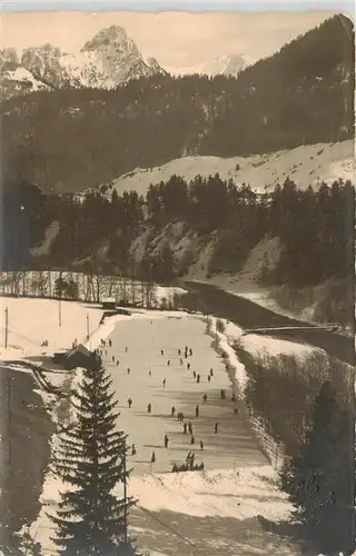 AK / Ansichtskarte  Chateau-d_Oex_VD Eislaufbahn Winterpanorama Alpen